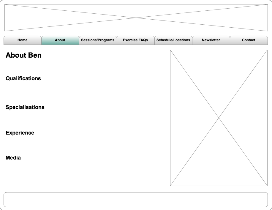 About Page Wireframe