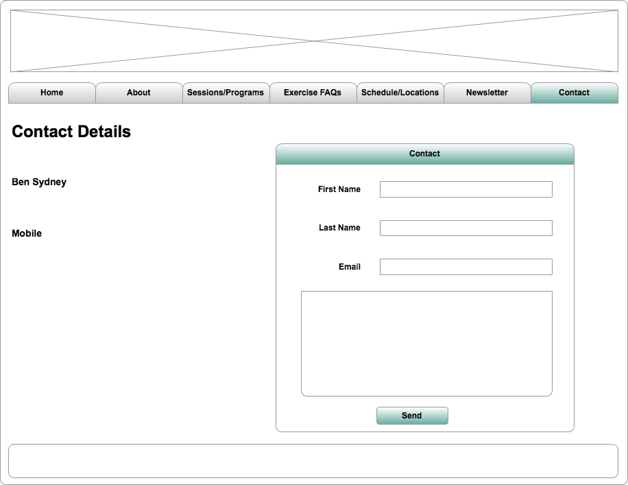 Contact Page Wireframe