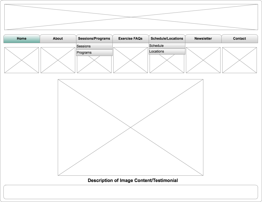 Home Page Wireframe