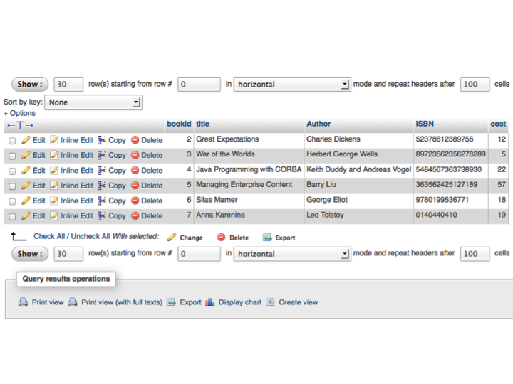 Julie Database Exercise